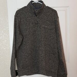 Eddie Bauer Men's Charcoal Pull Over Sweater with 3 snaps
